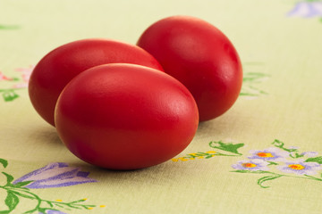 three traditional eggs