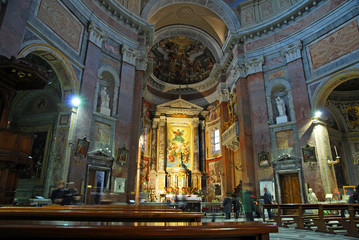 Fototapeta premium Rome Saint Giacomo in Augusta basilica interior