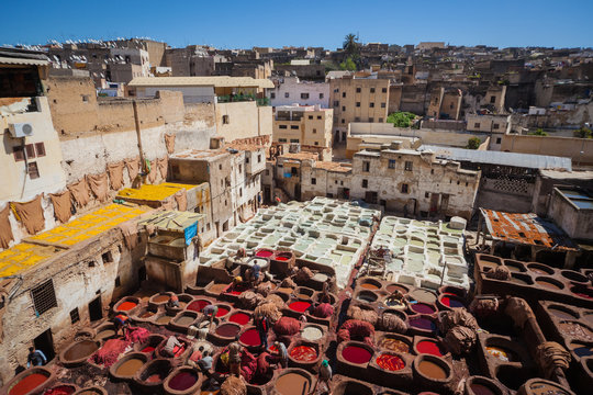 Tanneries of Fes (2), Morocco, Africa