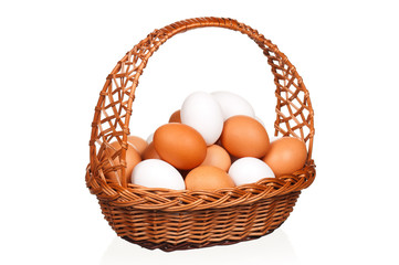 Eggs in wicker basket
