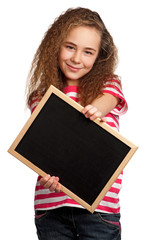 Girl with blackboard