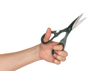 Hand with scissors