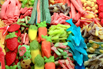 bonbons sur un marché