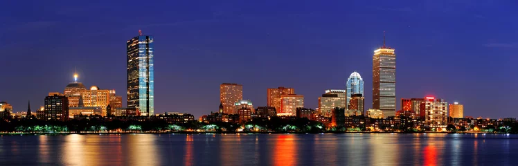 Papier Peint photo Amérique centrale Panorama de scène de nuit de Boston