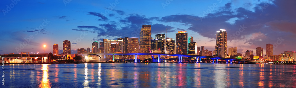 Wall mural miami night scene