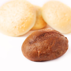 fresh bread on a white background