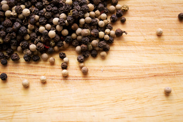 pepper on a wooden table