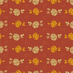 красный бесшовный узор с цветами
