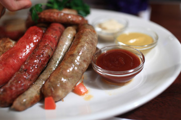Sausages ahd sauce