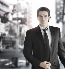 Upscale dynamic man