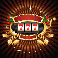 Slot machine on shiny background © Sonulkaster