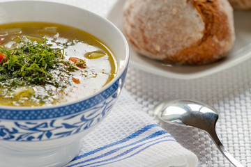 Bowl of Chicken vegetable Soup