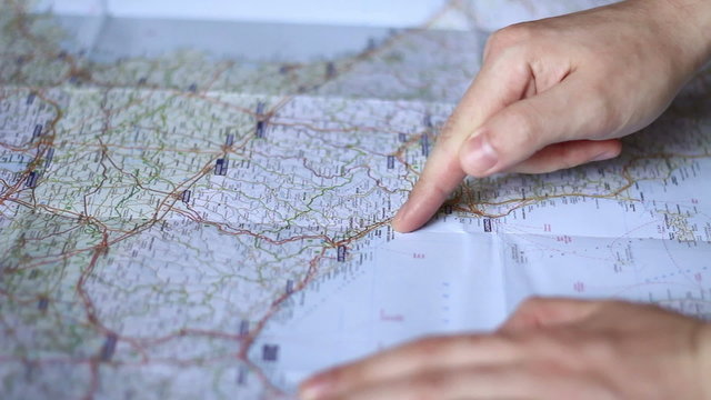 Looking at a route on a map