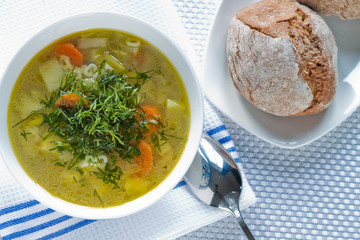 Bowl of Chicken vegetable Soup