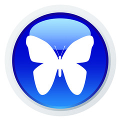 Botão azul - borboleta