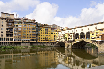 Ponte Vecchio over River Arno in Florence Italy