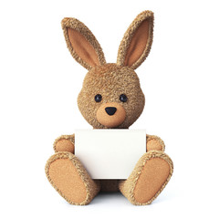 Stuffed bunny with greeting card