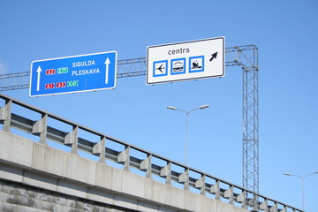 Direction indicators on road