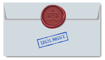 Legal Notice Envelope with Red Wax Seal