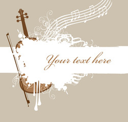 background with texture spray and music with violin and bow © paseven