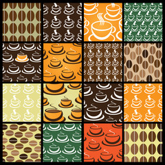 16 Colorful Abstract Backgrounds: Coffee and Cups