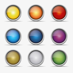 Button set silber gfx kugel globus icon farben kreis aqua shine