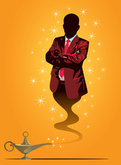 Businessman genie