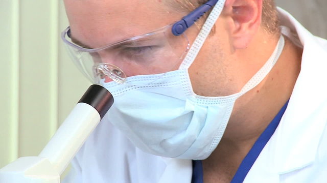 Male Medical Student in Laboratory