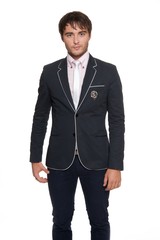 Handsome young man isolated on white.