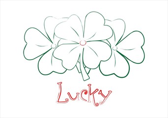 Lucky shamrock vector logo