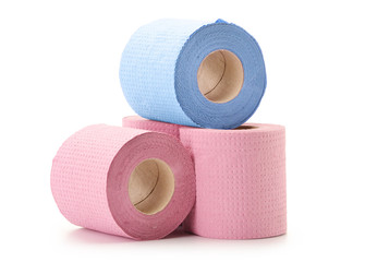 Toilet paper isolated on white