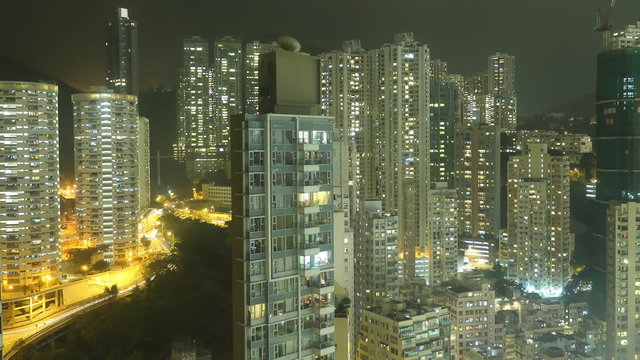 Time Lapse Hong Kong at Night.