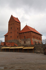 Trakai Castle on a cloudy day