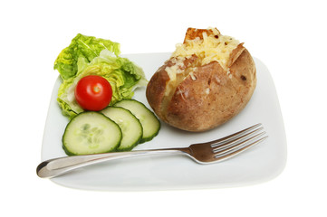 Baked potato and salad