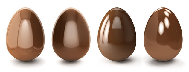 4 different chocolate eggs