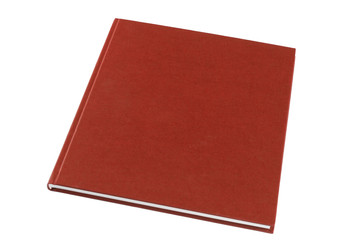 red book with blank cover isolated on white