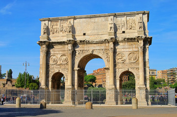 Fototapeta na wymiar Rom Konstantinsbogen - Rome Arch of Constantine 02