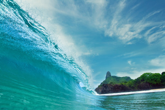 Waves in Fernando de Noronha Island in Brazil