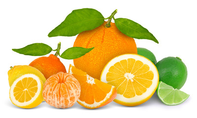 Citrus fruit isolated on white