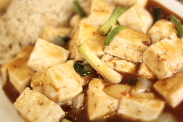 Mo Po tofu dish at a Chinese restaurant.