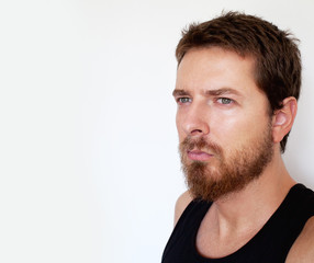 Obraz premium Face of handsome man isolated on white