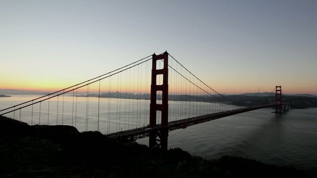 Sunrise Timelapse over Golden Gate Bridge in San Francisco