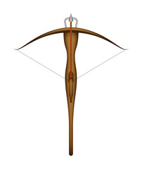 Wooden crossbow and arrow