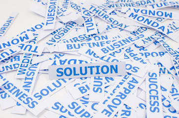 Solution word texture background.