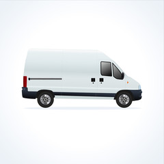 White vector delivery truck