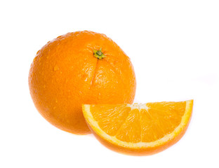 Orange on white background