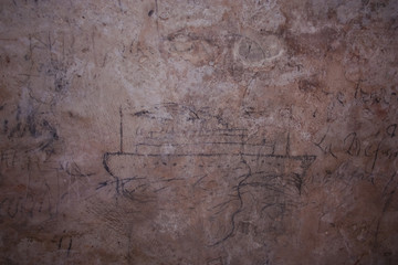Prisoner drawings in Fort Fleur d'Epee