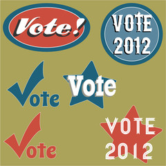 Vintage Americana voting badge set