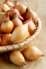 onions in a wicker basket