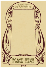 Abstract framework from the bound lines in style art-nouveau